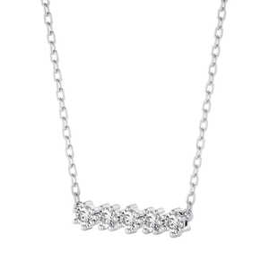 Collar de Barra de Oro Rosa de 14K con 5 Diamantes Cultivados en Laboratorio, 0.50 CTW, Corte Minimalista, Delicado, para Uso Diario, Regalo de Boda o Compromiso para Mujer - Product Image 4