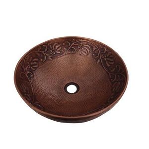 Lavabo de Cobre Inspirado en la Herencia, Hecho a Mano, con Textura Rica y Carácter Artístico Tradicional - Product Image 3