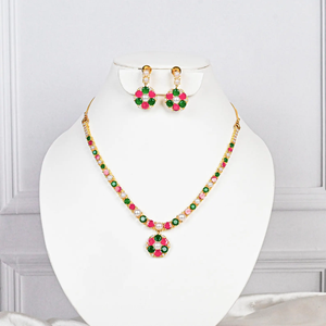 Handmade REmerald & Pearls <b>Necklace</b> Set Bridal Wedding <b>Necklace</b> Jewelry <b>Statement</b> Long <b>Necklace</b> At Factory Price - Product Image 3