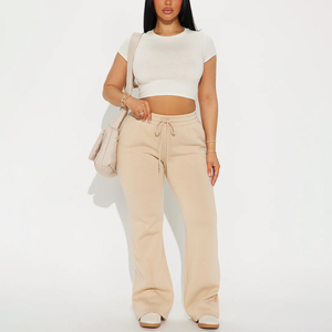 Wide Leg Sweatpants High Waist Drawstring Lounge <b>Pants</b> Ladies Loose Fit Fleece Sweatpants Casual Wide Leg Joggers Women - Product Image 1