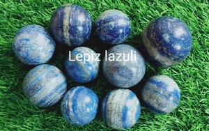 Polished Lepis Lazuli <b>Crystal</b> Sphere <b>Balls</b> Figurine Collection for Christmas Love Theme Craft Decor From Gujarat Crystalsbydua - Product Image 4