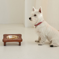 Bol pour animaux de compagnie NOBBAN Premium coréen traditionnel Bangjja Yugi en bambou, étanche, durable, portable, pour chiens et chats (simple/double)