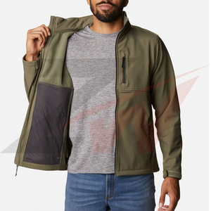 Veste softshell pour homme de haute qualité, tissu en toile, confortable pour l'automne et l'hiver, coupe régulière, coupe-vent, sur mesure - Product Image 6