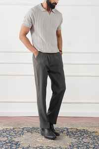 Camiseta de Manga Corta para Hombre, Estilo Gótico de Lujo, con Solapa de Satén, Tejido Anti-Pilling, para Verano, Estilo Casual, Bordada, 100% Poliéster - Product Image 4