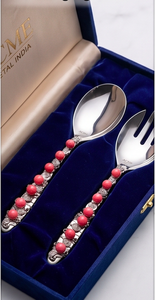 Luxury Design Stainless Steel Salad <b>Servers</b> With Beaded Handle For Kitchenware Home Hotel And Restaurant Party - Product Image 4