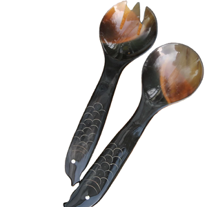Cuillère en corne de buffle écologique polie miroir pour fêtes, ensemble de couverts personnalisable - Vente en gros - Product Image 1