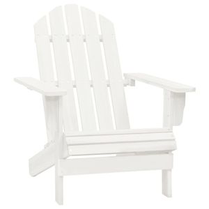 Sedia Adirondack in legno massello di abete e tavolo bianco Set di mobili da giardino con un Design elegante - Product Image 5