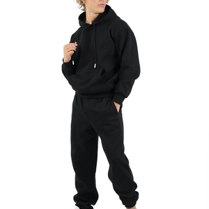 Ensemble de survêtement d'hiver tendance pour homme – Sweat à capuche et pantalon de jogging coupe classique, personnalisé avec strass, grandes tailles, couleur unie pour adultes - Product Image 5