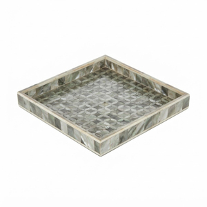Handmade Mother of Pearl Inlay Serving Tray Rectangular <b>Mosaic</b> MOP Ottoman Coffee <b>Table</b> Decor Tray Wholesale Customizable OEM - Product Image 4