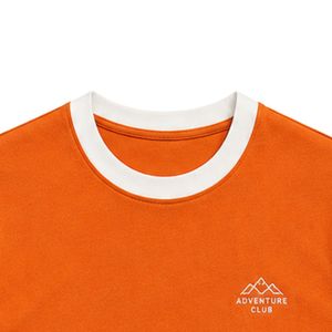 Camiseta sin mangas naranja con ribete blanco y logo bordado en el pecho, chaleco informal de algodón para mujer, cuello redondo, moda personalizada de verano. - Product Image 5