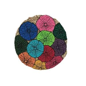 Hand Painted Jute Floral <b>Wall</b> <b>Plates</b> for Home Decor Handmade Decorative <b>Wall</b> Hanging Art - Product Image 1