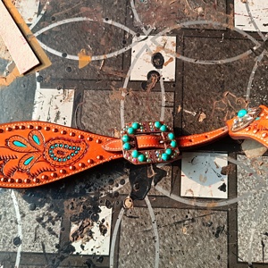 Western Floral Hand Tooling Horse Tack Headstall Bridle Exportateurs indiens au prix de gros Prêt à expédier Rodeo Headstall - Product Image 3