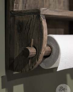 Portarrollos de Cocina de Madera Vintage para Montar en la Pared, Dispensador de Toallas de Papel Hecho a Mano, Organizador de Almacenamiento de Cocina Rústico Estilo Granja - Product Image 5