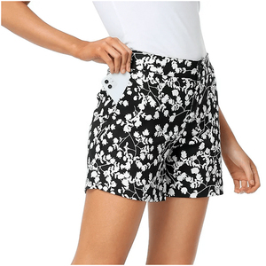Women's Colorblock Dot Pattern Printed Satin Shorts Mid <b>Elastic</b> Waist Regular Fit Casual Breathable 100% Cotton <b>Lace</b> Trim 220g - Product Image 1