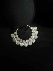 Apsara Lab Grown Diamond <b>Hoop</b> <b>Ring</b> with Invisible Setting in 14K Gold for Septum and Daith Piercing - Product Image 6