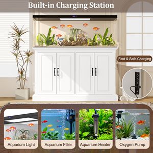 Supporto per Acquario Resistente da 55-75 Galloni con Presa di Corrente e 4 Armadietti per Rettili e Tartarughe - Accessorio per Acquario - Product Image 3
