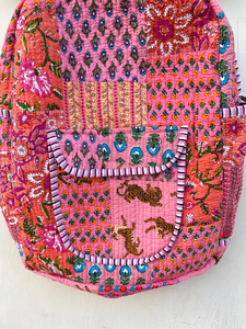 Mochila escolar de algodón para niñas, acolchada a rayas, con múltiples bolsillos, estilo moderno, 20 pulgadas, antirrobo, impermeable, gran capacidad - Product Image 2