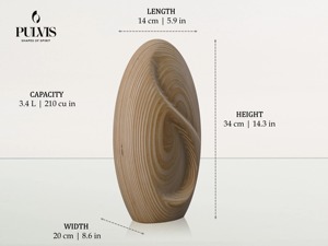 Urna Funeraria de Madera Maciza para Cremación, Acabado en Madera Natural, Duradera, Tamaño Adulto, Redonda, para Cenizas Humanas - Product Image 2