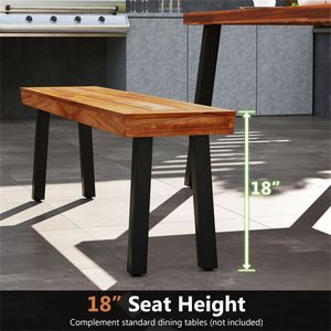 Versatile Acacia <b>Wood</b> Garden <b>Bench</b> Adjustable Foot Pads for Outdoor Dining Patio & Park for Hotels Outdoor Furniture - Product Image 6