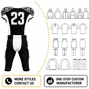 Ensemble Maillot et Short de Football Américain Personnalisé Sublimé pour Homme – Col en V, Anti-Transpiration, Ajusté, Sans Manches, Noir et Blanc - Product Image 2