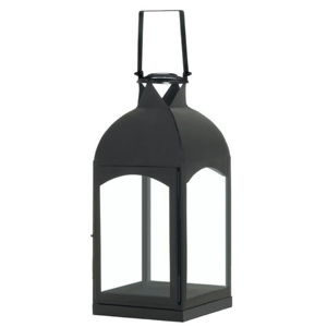 Lanterne unique en métal et verre avec finition noire mate, lanternes à bougies en métal pour la décoration extérieure de la maison, fabrication artisanale, personnalisable - Product Image 2