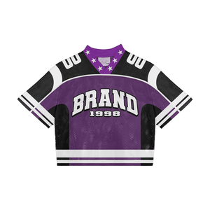 Customized Men’s Screen Printing Boxy Graphic T-shirts Vintage V Neck Sports Football T Shirt Mesh Soccer Jersey T-Shirt - Product Image 6