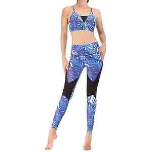 Conjunto de Leggings y Sujetador Deportivo para Mujer, Duradero, Sublimado, Ecológico, Antibacteriano, Sin Costuras, Cintura Alta, con Logotipo Personalizado, para Yoga - Product Image 1