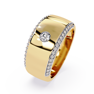 Bague de mariage unisexe classique en or blanc avec moissanite taille brillant rond et sertissage pavé, pour bijoux d'anniversaire de mariage - Product Image 6
