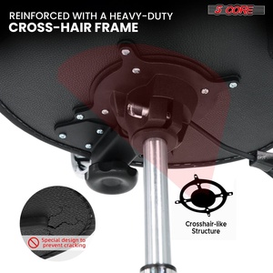 5 Core Drum Throne w Backrest 4" <b>Padded</b> <b>Stool</b> Airlift 25" Adjustable Drummer <b>Stool</b> 441Lb Capacity - Product Image 5