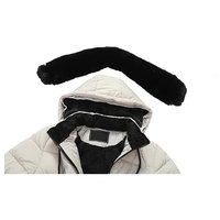 Jaket Puffer Panjang Wanita Custom Bermotif Rajut untuk Grosir, Jaket Parka Berkerudung dengan Trim Bulu Hitam, Mantel Musim Dingin Hangat Berlapis