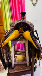 Sillín antiguo de cuero occidental de alta calidad tallado a mano al mejor precio - Product Image 4