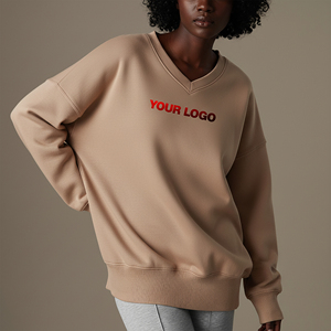 Nouveau sweat-shirt pour femme à capuche surdimensionné en coton imprimé couleur unie, style streetwear, respirant et chaud pour l'hiver - Product Image 6