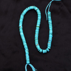Cuentas Heishi facetadas de turquesa de 8 mm, turquesa azul de Arizona natural y rara, piedras semipreciosas en forma de moneda para la fabricación de joyería. - Product Image 2