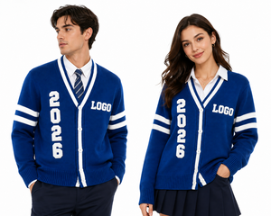 Suéter Cárdigan Varsity Personalizado ZPB Chenille Azul Rey y Blanco, Cárdigan de Punto con Letras, Cárdigan Universitario HBCU Griego - Product Image 4