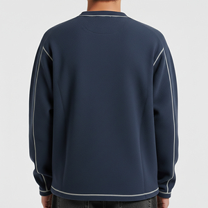 Sweat-shirt pour homme avec logo personnalisé, surdimensionné, en molleton épais, style streetwear décontracté, col rond, fournisseur en gros - Product Image 3