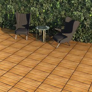 Carreaux de terrasse extérieurs à emboîtement de haute qualité 300x300mm Carreaux de balcon antidérapants en bois d'acacia de style traditionnel - Product Image 4