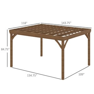 10 'X 12' all'aperto Pergola di legno padiglione Gazebo con struttura stabile ancore in calcestruzzo per giardino Patio cortile cortile cortile - Product Image 3