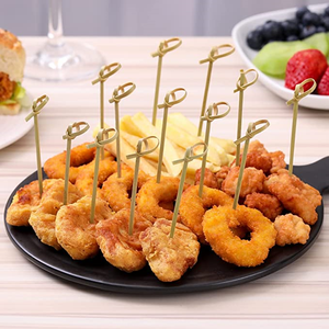 Palillos de Bambú Sostenibles Hechos a Mano con Diseño de Flor para Sándwiches, Frutas, Catering, Uso Desechable - Product Image 2