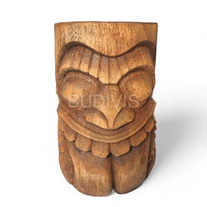 Taburete de Madera con Cara de Tiki Sonriente, Muebles Hechos a Mano de Estilo Polinesio para Venta al por Mayor, Diseño Interior Tropical - Product Image 2