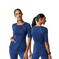 PRIX USINE Blouse médicale, tenue de travail dégradée pour dentistes, uniforme pour médecins et infirmières, uniforme d'hôpital en toile à col en V et manches courtes