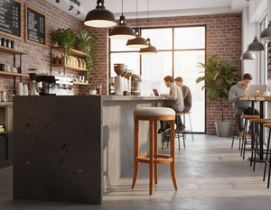 Mesa de Centro Moderna Redonda de Madera de Caucho con Base Redonda para Muebles de Sala de Estar - Product Image 3