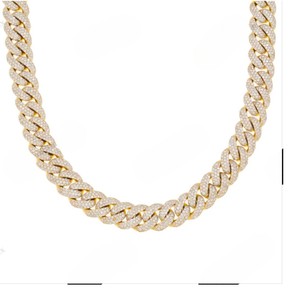 12MM 22 ichnes Iced Out Cuban Link Chain 925 Sterling Silver Extended Chain Clasp Hip Hop Thick Miami Luxury <b>Statement</b> Jewelry - Product Image 1