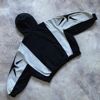 Sweat à capuche zippé gothique vintage Y2K |   Sweat-shirt oversize patchwork Hip Hop Harajuku |   Streetwear OEM