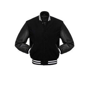 High Quality Custom Made Varsity 100% Wool Stand Collar Winter Jacket with Cartoon Print for <b>Men</b> - Product Image 6
