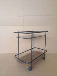 Lumetal Modern Movable Coffee <b>Table</b> with Metal Frame and Glass Top <b>wood</b> for Home Living Room Furniture Dinning Room Furniture - Product Image 1