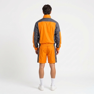 Crescent Wear Hot Sale 2026 Men's Orange Grey Sporty Knitted Polyester Winter <b>Wind</b> <b>Breaker</b> Track Suit Set Stand Collar Quick Dry - Product Image 2