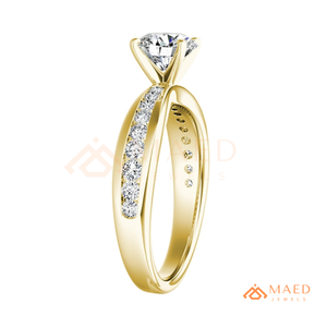 Anillo de Moissanita de Corte Redondo, Anillo de Compromiso de Oro para Mujer, Joyería de Aniversario, Regalo, Estilo de Moda Estadounidense, Diseños Elegantes - Product Image 6