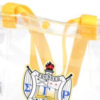 Sac fourre-tout transparent blanc Sigma Gamma Rho, sac à bandoulière transparent avec lettres de sororité grecque, sac de transport pour femme, idéal pour le campus et le stade, personnalisable