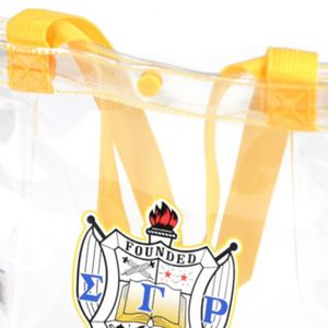 White Sigma Gamma Rho <b>Clear</b> Tote <b>Bag</b> Greek Sorority Letter Transparent Shoulder Handbag Women Campus Stadium Carry <b>Bag</b> Custom - Product Image 5
