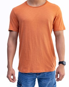 เสื้อยืดผู้ชาย Stonefield Manufacturing ขายส่ง สีส้มแบบกำหนดเอง สวมใส่สบาย น้ำหนักเบา ผ้าฝ้าย 100% คอกลม แขนสั้น - Product Image 5